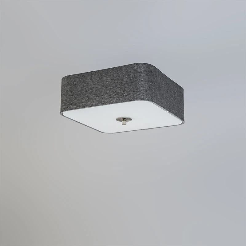 Aktion 🔥 QAZQA Deckenleuchte quadratisch grau 30 cm - Drum deluxe Jute 🧨 8 Aktion 🔥 QAZQA Deckenleuchte quadratisch grau 30 cm - Drum deluxe Jute 🧨 – Bild 8