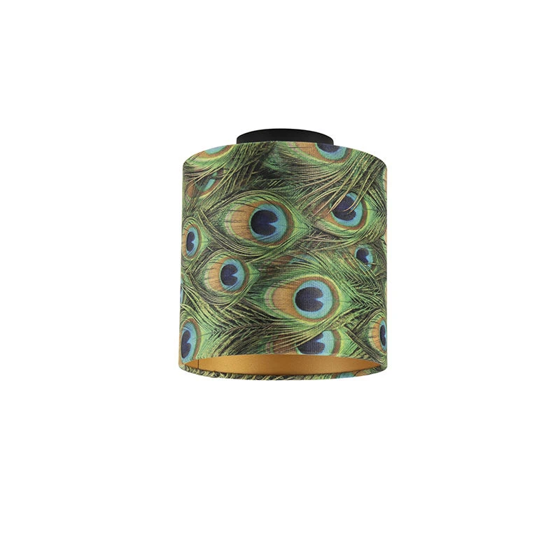 Top 10 🔥 QAZQA Deckenleuchte mit Veloursschirm Pfau mit Gold 20 cm - Combi schwarz 🧨 10 Top 10 🔥 QAZQA Deckenleuchte mit Veloursschirm Pfau mit Gold 20 cm - Combi schwarz 🧨 – Bild 10