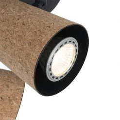 Schlussverkauf 🤩 QAZQA Deckenfleck schwarz mit Korkschirm 3-Licht verstellbar - Corky ⭐ -Deckenleuchten Verkaufs-Shop 9054 102367 4