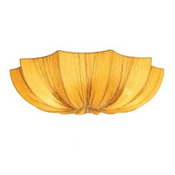 Bestes Angebot ✨ QAZQA Design-Deckenlampe Gold Silk 52 cm 3-flammig - Plu 🔥 -Deckenleuchten Verkaufs-Shop 9062 105324 5