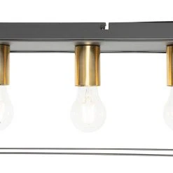 Bester Verkauf 👍 QAZQA Minimalistische plafondlamp zwart met goud 4-lichts - Kodi 🛒 -Deckenleuchten Verkaufs-Shop 9077 105607 2