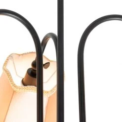 Budget ✨ QAZQA Klassische Deckenlampe schwarz mit Lampenschirm gold 3-flammig - Nona 🛒 -Deckenleuchten Verkaufs-Shop 9082 104398 6