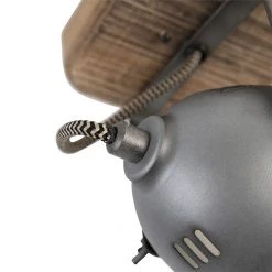 Auslauf 🔥 QAZQA Industriespot Stahl mit Holz kippbar - Emado 👍 -Deckenleuchten Verkaufs-Shop 9106 96668 2