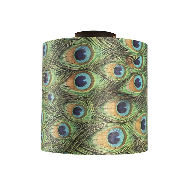 Budget 🎉 QAZQA Deckenleuchte mit Schirm Pfau/gold 25 cm - Combi schwarz 👏 5 Budget 🎉 QAZQA Deckenleuchte mit Schirm Pfau/gold 25 cm - Combi schwarz 👏 – Bild 5