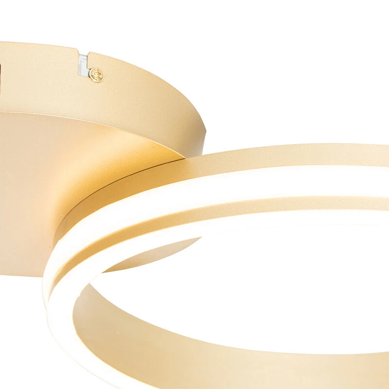 Brandneu 🎁 QAZQA Deckenleuchte Messing inkl. LED 3-stufig dimmbar 2-flammig - Navara 👍 7 Brandneu 🎁 QAZQA Deckenleuchte Messing inkl. LED 3-stufig dimmbar 2-flammig - Navara 👍 – Bild 7