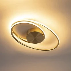 Blitzangebot 😀 QAZQA Design Deckenleuchte Gold inkl. LED 3-Stufen dimmbar - Rowan 🤩 -Deckenleuchten Verkaufs-Shop 9109 99069 13