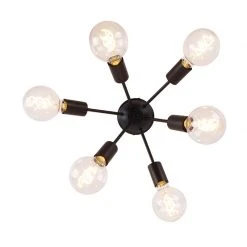 Großhandel 😀 QAZQA Design Deckenleuchte schwarz 30 cm 6-Lichter - Sputnik ⭐ -Deckenleuchten Verkaufs-Shop 9110 102464 6