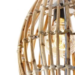 Blitzangebot 😉 QAZQA Ländliche Deckenlampe Bambus mit Weiß - Canna Capsule ⭐ -Deckenleuchten Verkaufs-Shop 9122 104920 4