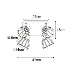 Bestpreis 👏 QAZQA Industrielle Deckenlampe schwarz 4-flammig - Fotu 👍 -Deckenleuchten Verkaufs-Shop 9166 102381 4