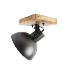 Besorgen ✔️ QAZQA Industrie Spot schwarz mit Mangoholz 30 cm - Mangos ⌛ -Deckenleuchten Verkaufs-Shop 9166 98836 8