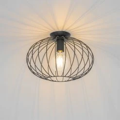 Neu 👍 QAZQA Design-Deckenleuchte schwarz - Margarita 🎉 -Deckenleuchten Verkaufs-Shop 9168 105350 9