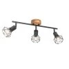 Bestpreis ❤️ QAZQA Spot zwart met hout draai- en kantelbaar 3-lichts - Mosh ✨