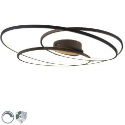 Angebote 😍 Trio Leuchten Deckenleuchte schwarz 80 cm inkl. LED 3-stufig dimmbar - Rowin 🥰