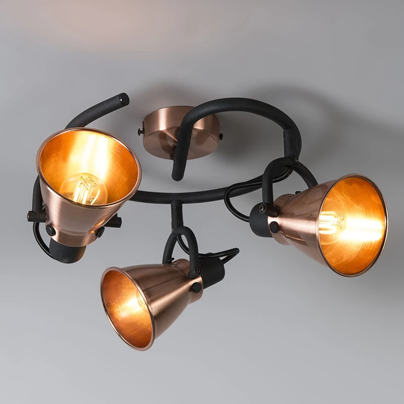 Neu ⌛ QAZQA Klassischer Punktkupfer - Jos 3 🔥 2 Neu ⌛ QAZQA Klassischer Punktkupfer - Jos 3 🔥 – Bild 2