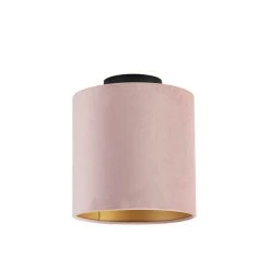 Auslauf 🔔 QAZQA Deckenleuchte mit Schirm altrosa/gold 20 cm - Combi schwarz 🥰 -Deckenleuchten Verkaufs-Shop 9239 98626 9