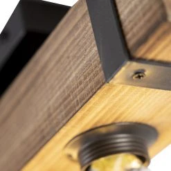 Rabatt ✨ QAZQA Industrielle Deckenleuchte aus Holz - Reena 😍 -Deckenleuchten Verkaufs-Shop 9240 98422 8