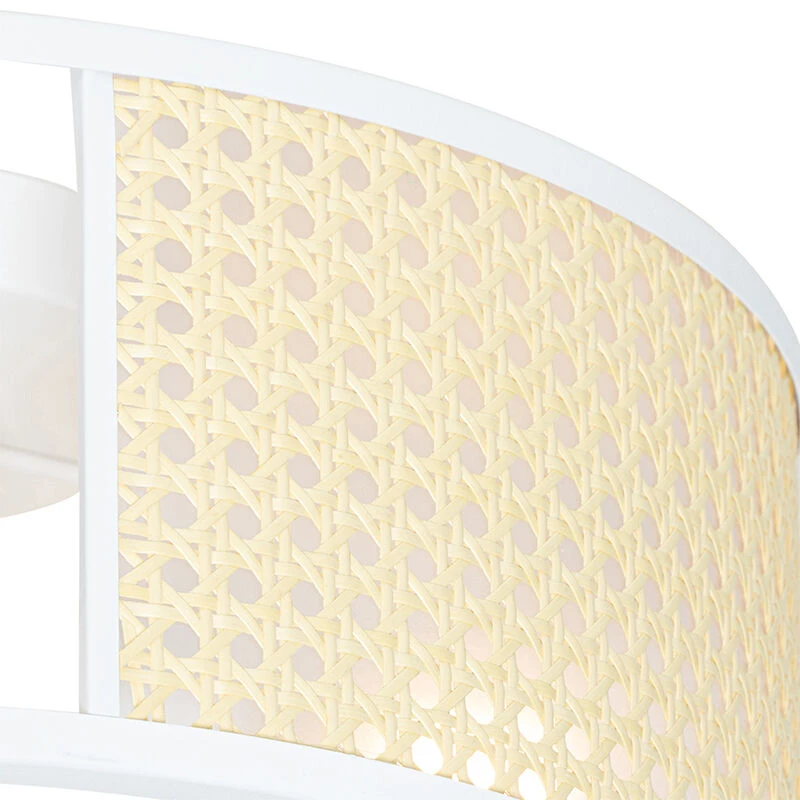 Budget 🎁 QAZQA Retro-Deckenleuchte weiß mit Rattan 40 cm - Akira 🔔 3 Budget 🎁 QAZQA Retro-Deckenleuchte weiß mit Rattan 40 cm - Akira 🔔 – Bild 3