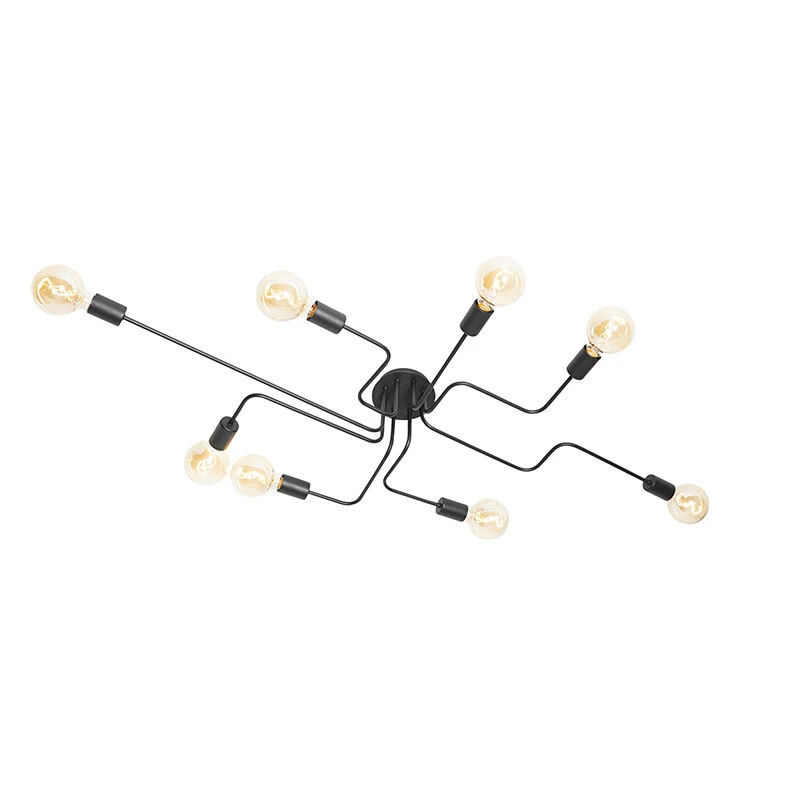 Bestpreis 🛒 QAZQA Design plafondlamp zwart 8-lichts - Facile 👏 6 Bestpreis 🛒 QAZQA Design plafondlamp zwart 8-lichts - Facile 👏 – Bild 6