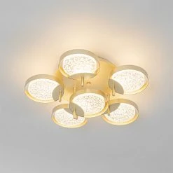 Großhandel 🔔 QAZQA Deckenleuchte Gold 42 cm inkl. LED 3-stufig dimmbar - Patrick 👏 -Deckenleuchten Verkaufs-Shop 9324 104513 13