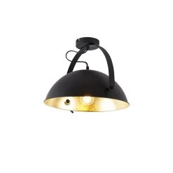 Angebote ⭐ QAZQA Industrielle Deckenleuchte schwarz mit Gold verstellbar - Magnax ⌛ -Deckenleuchten Verkaufs-Shop 9345 102506 5