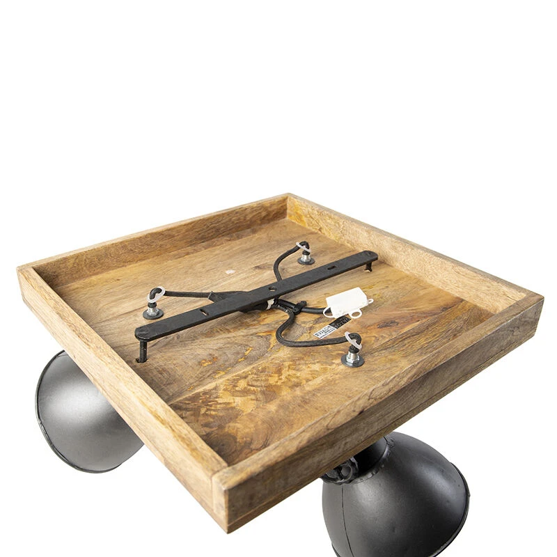 Besorgen 😀 QAZQA Industriestrahler schwarz mit Mangoholz 3 Lichter - Mangos 💯 10 Besorgen 😀 QAZQA Industriestrahler schwarz mit Mangoholz 3 Lichter - Mangos 💯 – Bild 10