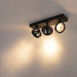 Neu ⭐ QAZQA Designspot schwarz verstellbar 3-flammig inkl. LED - Go 🎉 -Deckenleuchten Verkaufs-Shop 9364 94636 10