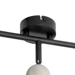 Aktion 🤩 QAZQA Industriefleck schwarz mit Beton 3-Licht - Pedra 🛒 -Deckenleuchten Verkaufs-Shop 9367 103166 8