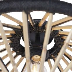 Blitzangebot 🌟 QAZQA Orientalische Deckenleuchte Bambus mit Schwarz 46 cm - Evalin 🌟 -Deckenleuchten Verkaufs-Shop 9387 105080 4