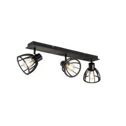 Bestpreis ⭐ QAZQA Industrielle Deckenlampe schwarz 3-flammig - Fotu ⌛ -Deckenleuchten Verkaufs-Shop 9390 102380 4
