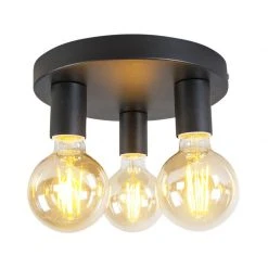 Rabatt ⌛ QAZQA Smarte moderne Deckenleuchte schwarz inkl. 3 WiFi G95 - Facil 💯 -Deckenleuchten Verkaufs-Shop 9397 104672 5