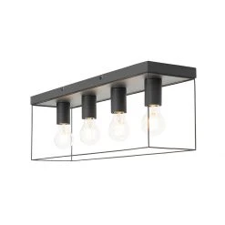 Bester Verkauf ⭐ QAZQA Minimalistische plafondlamp zwart 4-lichts - Kodi 🌟 -Deckenleuchten Verkaufs-Shop 9444 105602 7