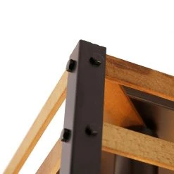 Rabatt 🥰 QAZQA Industrielle Deckenleuchte schwarz mit Holz 4-Licht - Paleta Mai ✔️ -Deckenleuchten Verkaufs-Shop 9451 103185 3