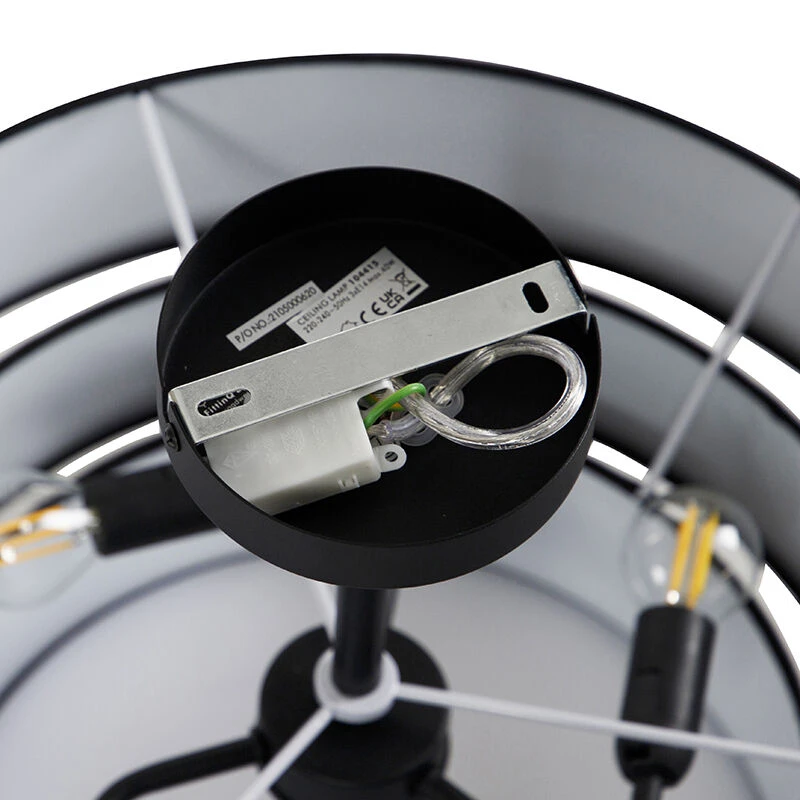 Angebote 🛒 QAZQA Moderne Deckenleuchte schwarz 45 cm 3-flammig - Drum Trio 🧨 8 Angebote 🛒 QAZQA Moderne Deckenleuchte schwarz 45 cm 3-flammig - Drum Trio 🧨 – Bild 8