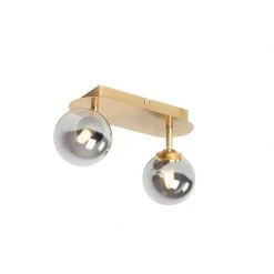 Schlussverkauf 😉 QAZQA Spot Gold 2-Licht verstellbar mit Rauchglas - Athen 😍 -Deckenleuchten Verkaufs-Shop 9483 103131 9