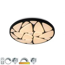 Beste Bewertungen von 🎁 QAZQA Moderne Deckenleuchte schwarz 39 cm inkl. LED und Dimmer - Marian ⭐