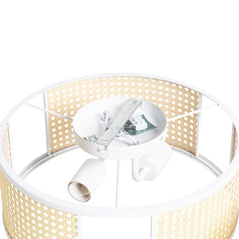 Budget 🎁 QAZQA Retro-Deckenleuchte weiß mit Rattan 40 cm - Akira 🔔 12 Budget 🎁 QAZQA Retro-Deckenleuchte weiß mit Rattan 40 cm - Akira 🔔 – Bild 12