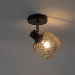 Großhandel ✔️ QAZQA Industriespot schwarz mit gold - Bliss Mesh ⌛ 28 Großhandel ✔️ QAZQA Industriespot schwarz mit gold - Bliss Mesh ⌛ -Deckenleuchten Verkaufs-Shop 9513 104477 13