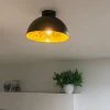 Billig 💯 QAZQA Industriedeckenlampe schwarz mit Gold 30 cm - Magna Basic ✨