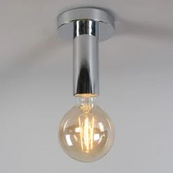 Aktion ❤️ QAZQA Moderne Deckenleuchte Chrom - Facil 1 ❤️ -Deckenleuchten Verkaufs-Shop 9567 92426 2