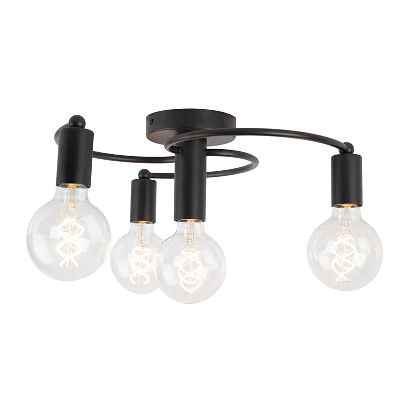 Aktion 🤩 QAZQA Art Deco Deckenleuchte schwarz 4-flammig - Facil 😀 7 Aktion 🤩 QAZQA Art Deco Deckenleuchte schwarz 4-flammig - Facil 😀 – Bild 7