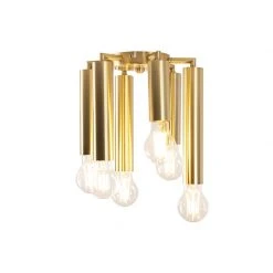 Neu 👍 QAZQA Art Deco Deckenleuchte Gold 6-flammig -Tubi 😀 -Deckenleuchten Verkaufs-Shop 9586 97758 7