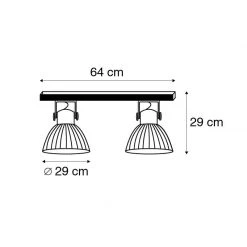 Bestpreis 🥰 Paul Neuhaus Industriële plafondspot messing met hout 2-lichts - Shanti 🌟 -Deckenleuchten Verkaufs-Shop 9593 105281 3