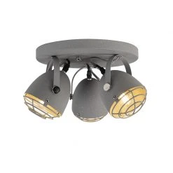 Top 10 👏 QAZQA Industrieller verstellbarer 3er-Spot grau Betonoptik - Rebus ✨ -Deckenleuchten Verkaufs-Shop 9607 97816 7