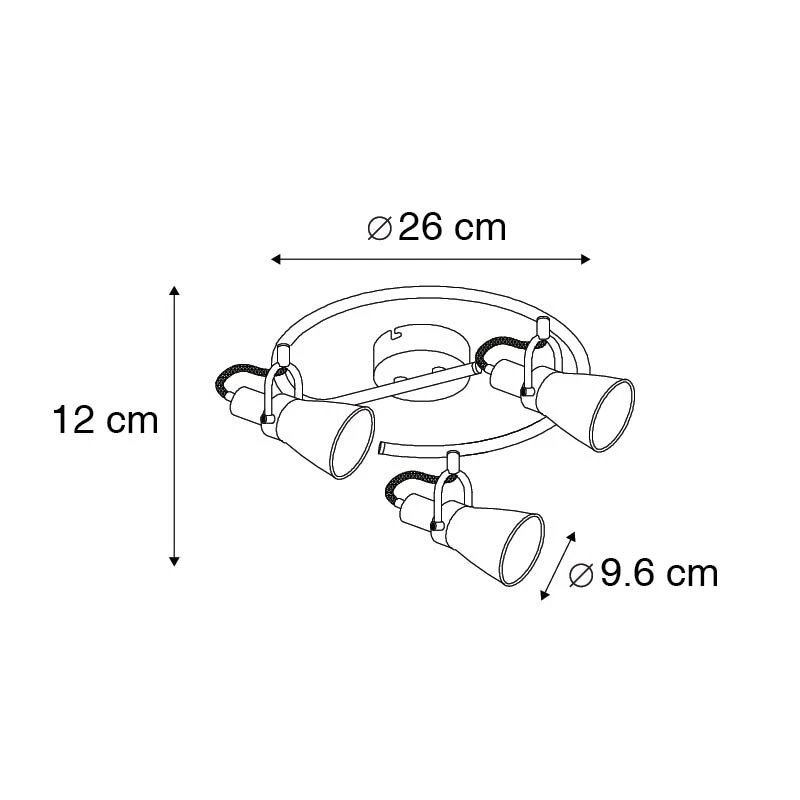 Neu ⌛ QAZQA Klassischer Punktkupfer - Jos 3 🔥 4 Neu ⌛ QAZQA Klassischer Punktkupfer - Jos 3 🔥 – Bild 4