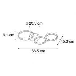 Auslauf 🔔 QAZQA Deckenleuchte weiß inkl. LED 3-stufig dimmbar 3-Licht - Pande 👏 -Deckenleuchten Verkaufs-Shop 9628 102943 4