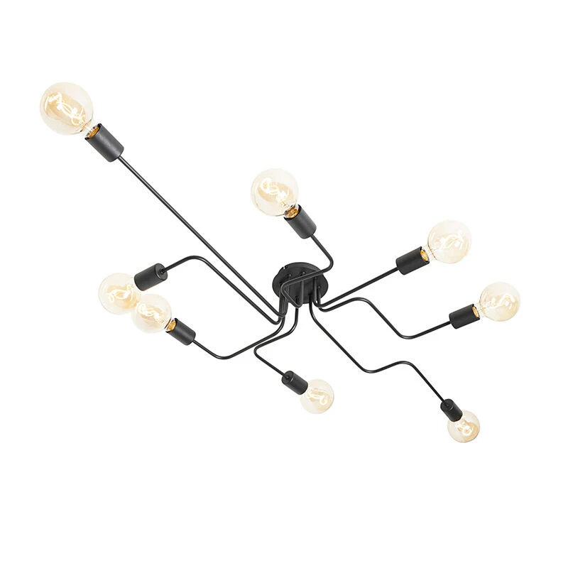 Bestpreis 🛒 QAZQA Design plafondlamp zwart 8-lichts - Facile 👏 7 Bestpreis 🛒 QAZQA Design plafondlamp zwart 8-lichts - Facile 👏 – Bild 7