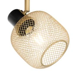 Großhandel 😍 QAZQA Industriespot schwarz mit goldenen 2-flammig - Bliss Mesh 🎁 -Deckenleuchten Verkaufs-Shop 9636 104479 3