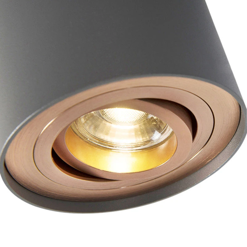 Bestpreis 🔥 QAZQA Spot grau mit Kupferwirbel und Neigung - Rondoo Up 🎁 3 Bestpreis 🔥 QAZQA Spot grau mit Kupferwirbel und Neigung - Rondoo Up 🎁 – Bild 3