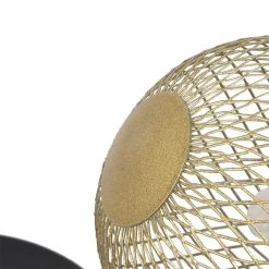 Blitzangebot 🎁 QAZQA Moderne Deckenleuchte schwarz mit goldenen 4 Lichtern - Athens Wire 🤩 -Deckenleuchten Verkaufs-Shop 9638 103144 5