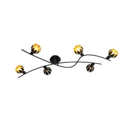 Top 10 🧨 QAZQA Design Deckenleuchte schwarz mit goldenen 6-Lichtern - Melone 🥰 -Deckenleuchten Verkaufs-Shop 9657 98449 12